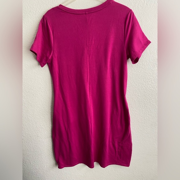 💥Time and Tru Vibrant Pink Casual T-Shirt Dress M - Picture 3 of 9